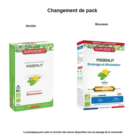 Superdiet Dandelion Bio Elimination 20 Ampules Drainage Et Élimination 15ml