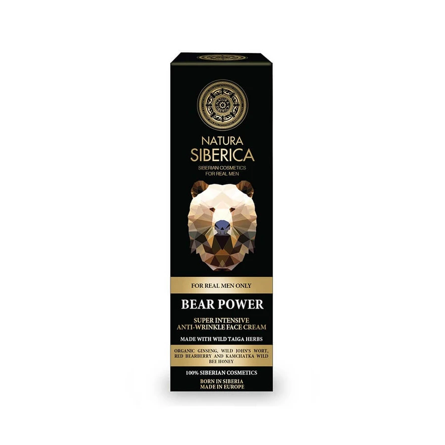 Natura Siberica Men Bear Power Anti-Falten-Gesichtscreme für Männer, 50ml