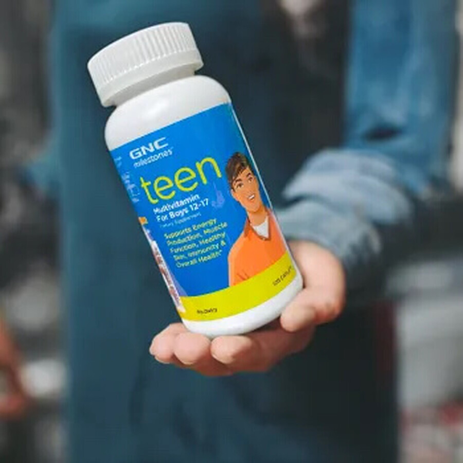 Multivitaminen voor jongens 12-17 jaar, Teen Milestones (200812), 120 tabletten, GNC