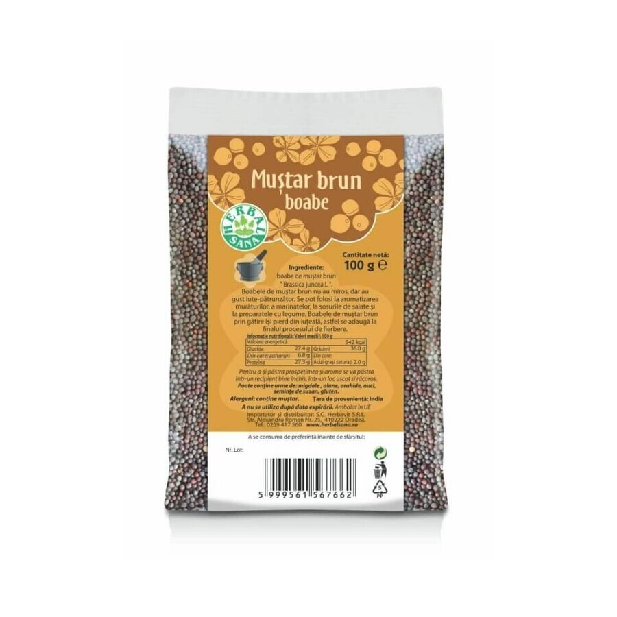 Braune Senfbeeren, 100 gr, Herbal Sana
