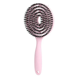 Ecarla Cepillo con cerdas para masajear y desenredar el cabello Rosa