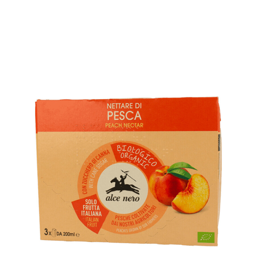 Organic peach nectar, 3x 200 ml, Black Moose