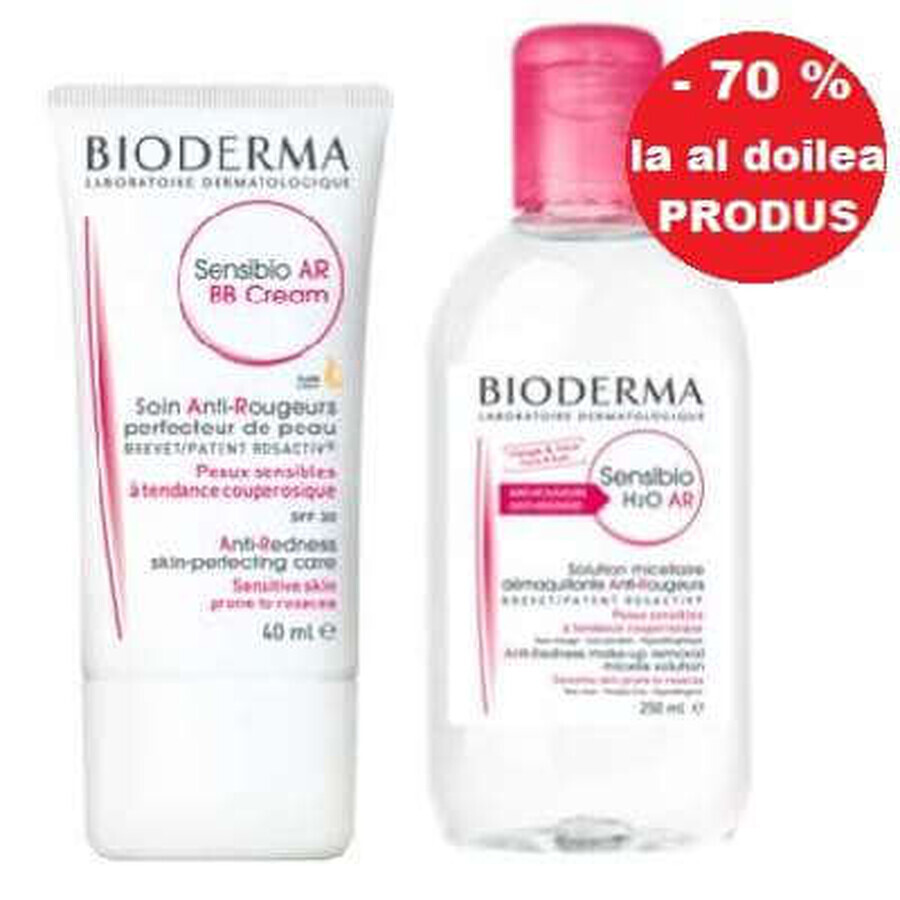 Ofertă Pachet Cremă - Sensibio AR BB Cream, Light SPF30, 40 ml, Bioderma