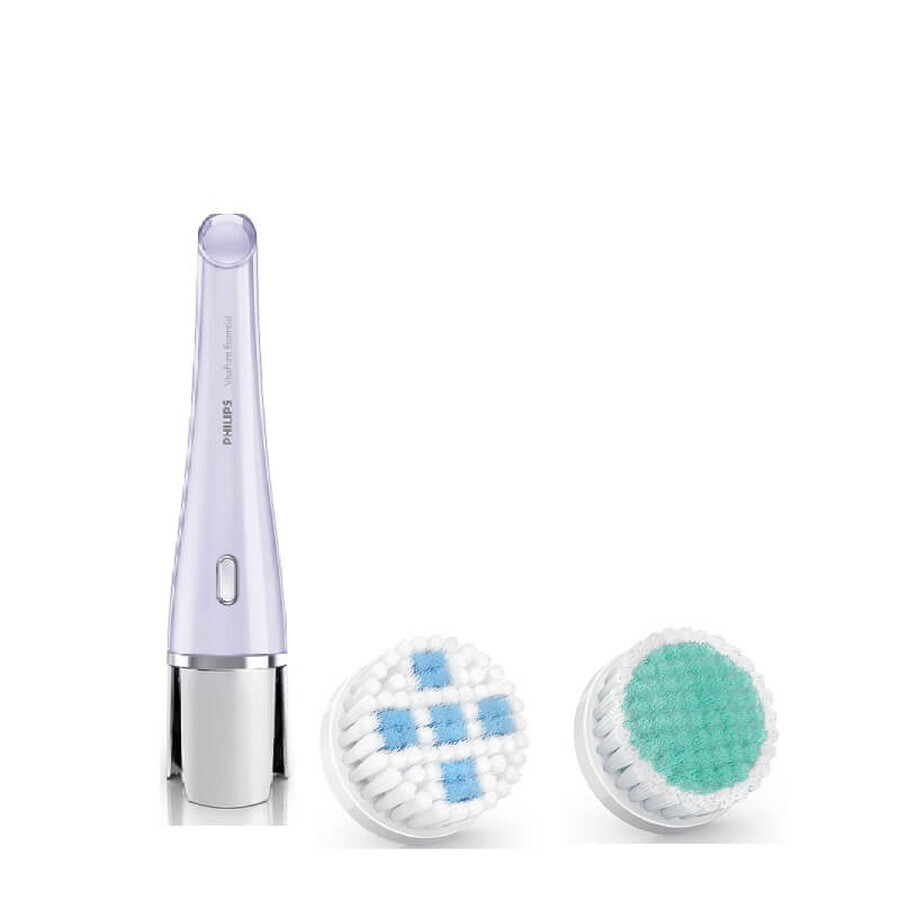 Oferta pachet Perie rotativă cu vibrații pentru curățarea tenului + Perie Acnee+ Perie pori, Philips