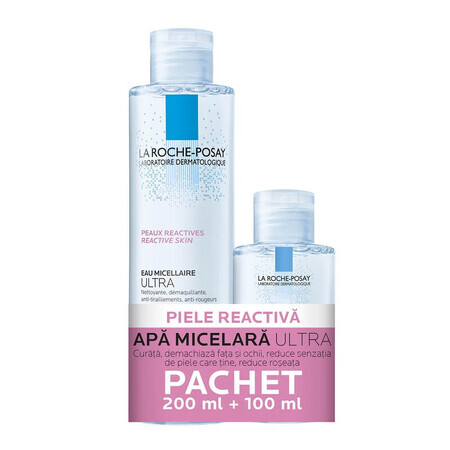 Oferta Pachet, Apă Micelară Ultra pentru piele Reactivă, 200ml plus 100ml, La Roche Posay