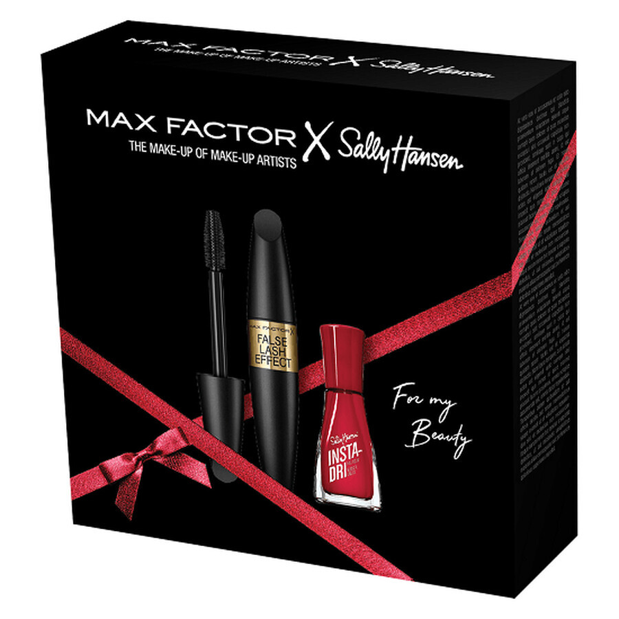 Oferta pachet, Rimel false lash efect 13.1 ml si Lac insta dri 9.2 ml Sally Hansen, Max Factor