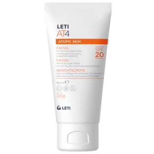 Leti AT4 Gezichtsbescherming Atopische en/of Droge Huid SPF20 , 50ml