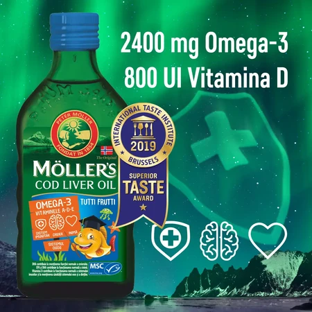 Omega 3 Lebertran Tutti-Frutti-Geschmack, 250 ml, Möller's