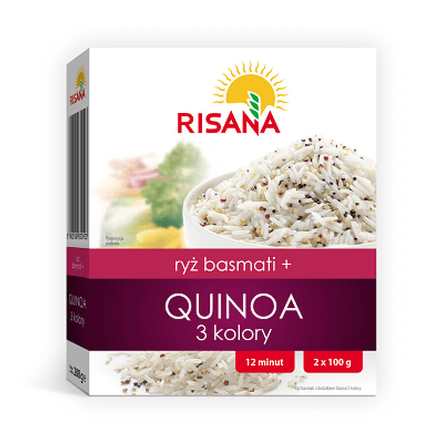 Orez basmati cu quinoa in 3 culori 2x100 g, Risana