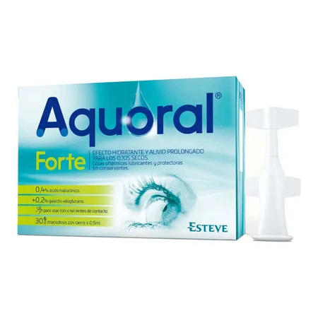 Aquoral Forte cu acid hialuronic 0,4% picături oftalmice 0,5 ml 30 unități monodose
