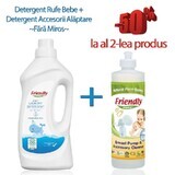 Pachet Detergent pentru rufe fara miros Bebe, 1000 ml si Detergent pentru curatarea accesoriilor, 473 ml, Friendly Organic