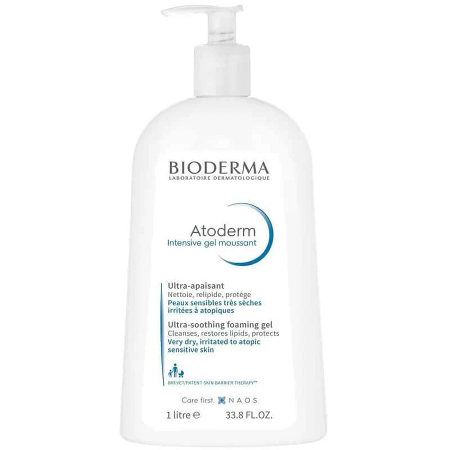 Bioderma Atoderm Intensieve Moussant Gel Zeer droge, geïrriteerde of atopische huid, 1000ml