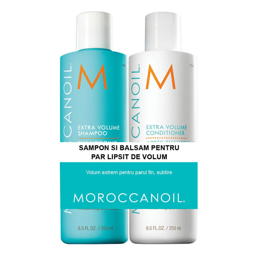 Pachet Sampon si Balsam Extra volum, 250+250ml, Moroccanoil