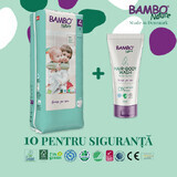 Pachet Scutece Nr. 4, 7-14 kg, 48 bucati+ Sampon si gel de dus, 150 ml, Bambo Nature