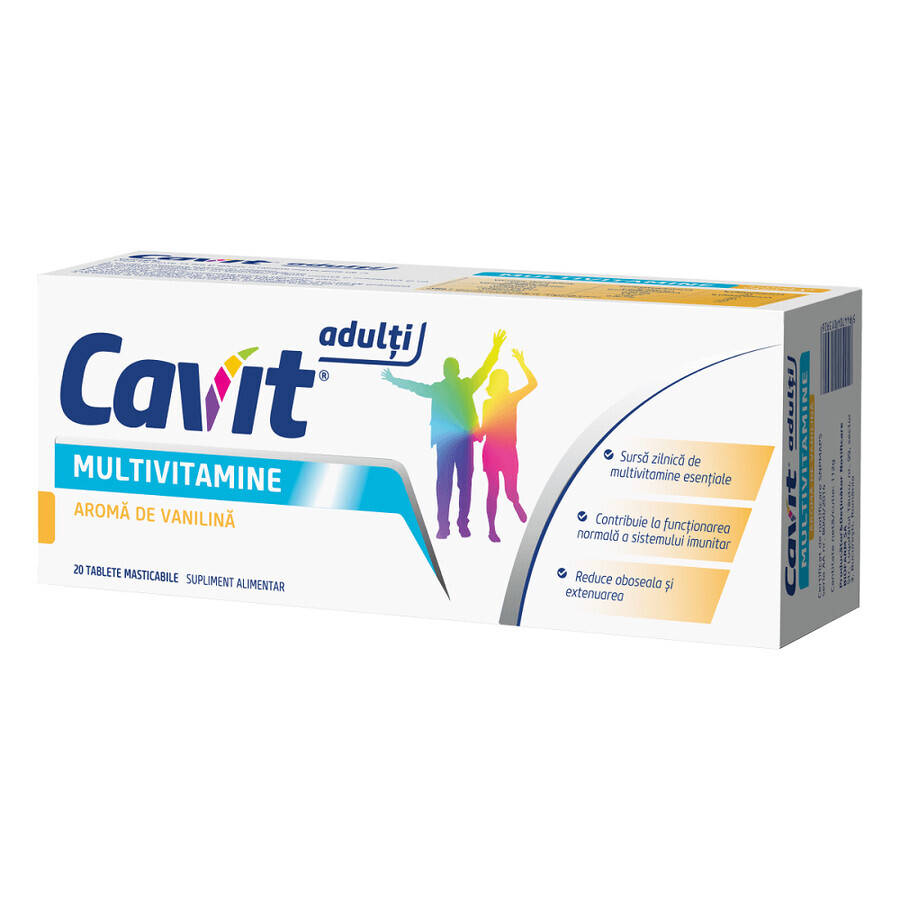 Cavit Adult Multivitamins Vanillegeschmack, 20 Kautabletten, Biofarm