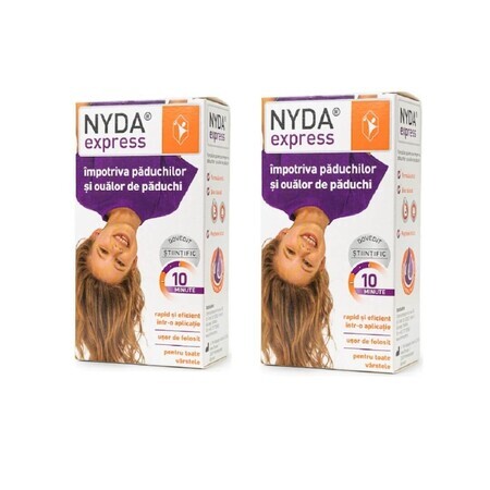 Pachet Solutie impotriva paduchilor si oualor de paduchi, 2 x 50 ml, Nyda