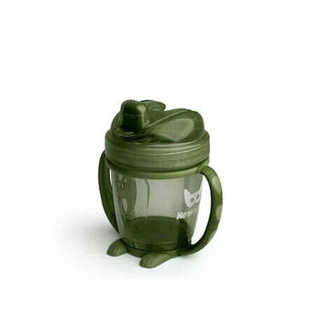 Pahar bebe cu capac, 140ml, Army Green, Herobility