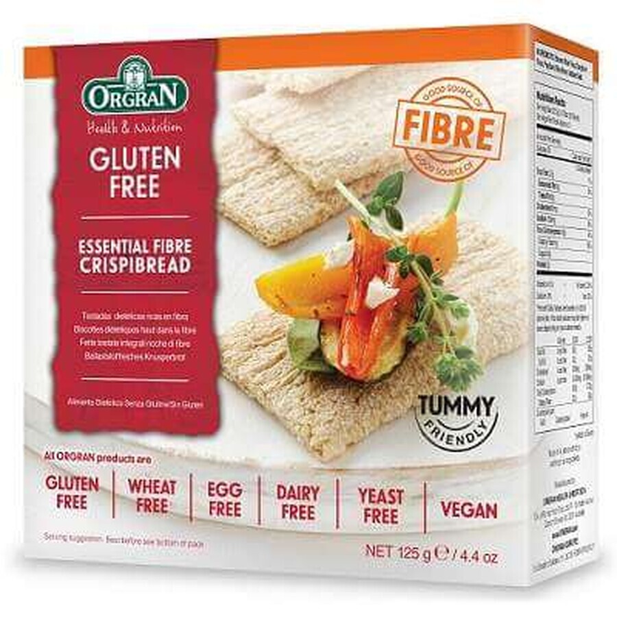 Paine uscata cu fibre fara gluten, 125 g, Orgran