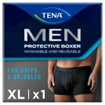 Tena Men Protective Boxer, boxeri reutilizabili pentru incontinență ușoară, negru, mărimea XL, 1 buc