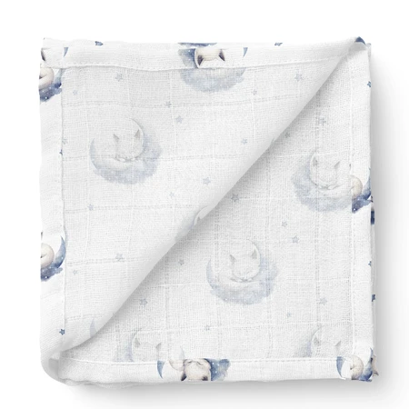 Bocioland, bamboo diaper, 75 x 75 cm, sleeping foxes, 1 piece