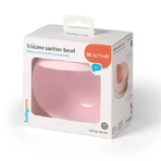 BabyOno, siliconen beker met zuignap, roze, vanaf 6 maanden, 1 st.