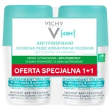 Vichy, antiperspirant roll-on 48h, against marks on clothes, 2 x 50 ml