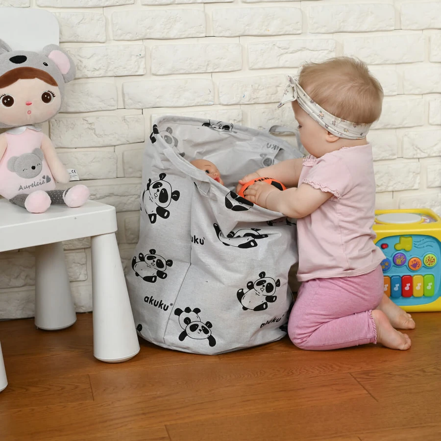 Ackuku, collapsible toy basket, panda, 1 piece