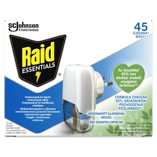 Raid Essentials, electro-fumigator cu lichid insecticid împotriva țânțarilor, 27 ml
