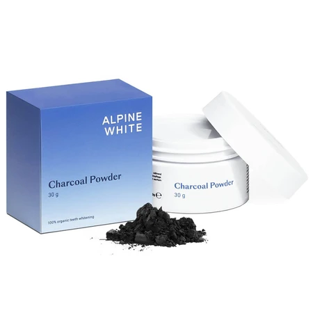 Alpine White Charcoal Powder, Aufhellendes Zahnpulver, 30 g