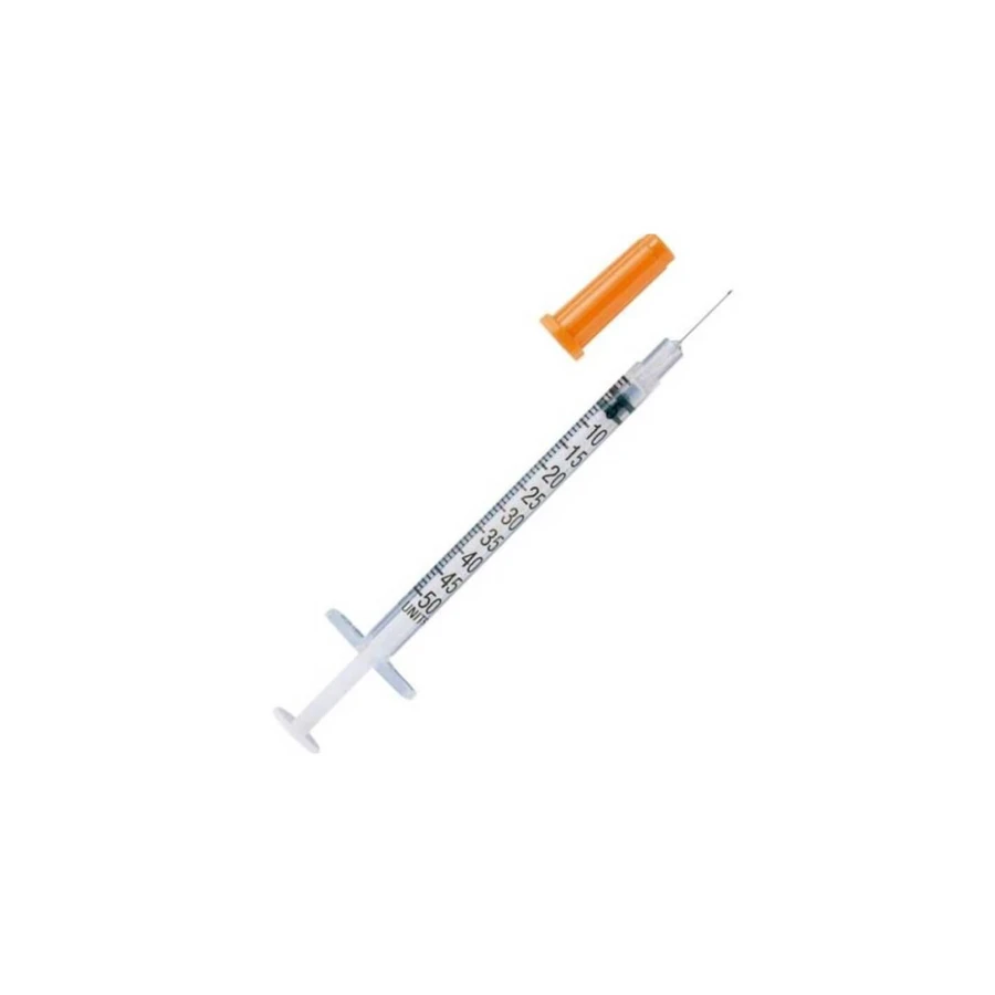 Jeringas de insulina Pic Solution 0,5 ml con aguja 31G (0,25 mm) x 8 mm, 100 unidades