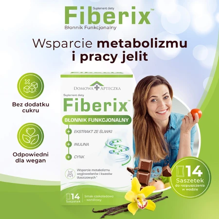 Fiberix, Schokoladen-Vanille-Geschmack, 14 Portionsbeutel