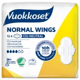 Vuokkoset Weiß, Damenbinden mit Flügeln, Normal, 12 Stück