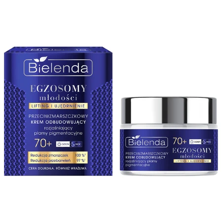 Bielenda Exosomes of Youth 70+, aufbauende Creme gegen Falten und zur Aufhellung von Pigmentflecken, 50 ml