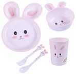 Bocioland, set of melamine baby dishes, rabbit, 5 items
