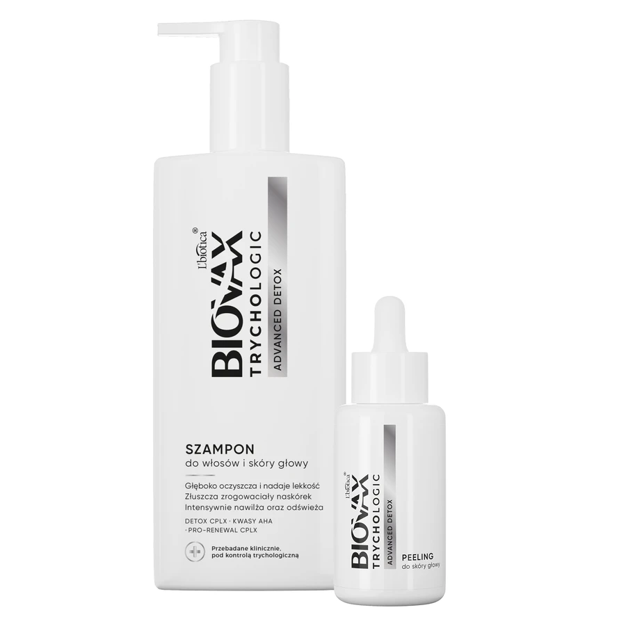 Biovax Trychologic Advanced Detox set, shampoo voor haar en hoofdhuid, 200 ml + hoofdhuid scrub, 50 ml