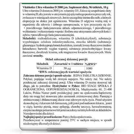 Vitabiotics Ultra Vitamin D3 2000 IU, 96 tablets