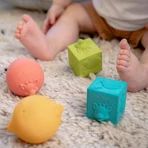 Sophie Giraf So'pure, set bijtringen, gekleurde balletjes en blokjes, vanaf 3 maanden, 4 stuks
