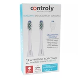 Controly, replacement tips for Supersonic and Daily II sonic toothbrush, white, soft, 2 pieces