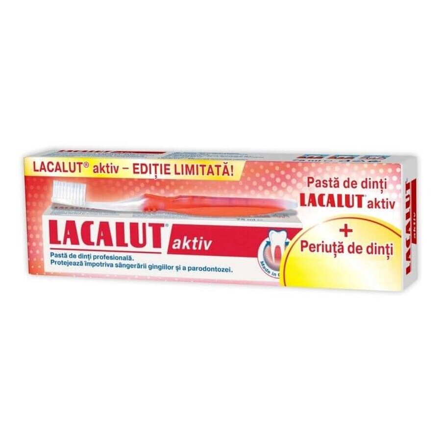 Medicinal toothpaste 75 ml + toothbrush, Lacalut