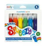 Easy Squeezy pre-filled brush set with watercolors, 3 years+, 6 pieces, Ooly