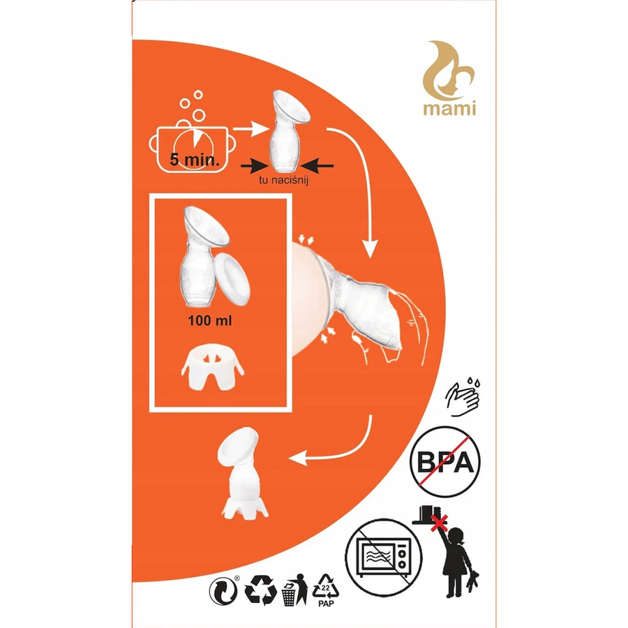 Mami, silicone breast pump + stand