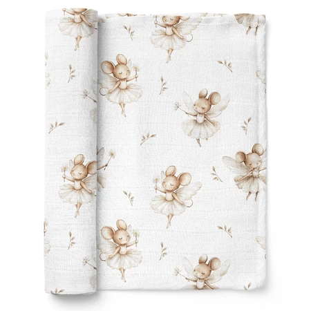 Bocioland, bamboo diaper, 40 x 40 cm, mice, 1 piece
