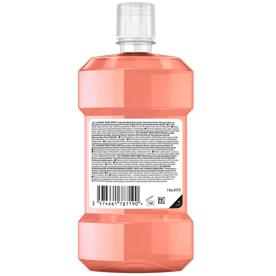 Listerine Smart Rinse Mild Berry, mondwater, voor kinderen vanaf 6 jaar, 500 ml