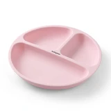 BabyOno, silicone plate with suction cup, pink, from 6 months, 1 piece.