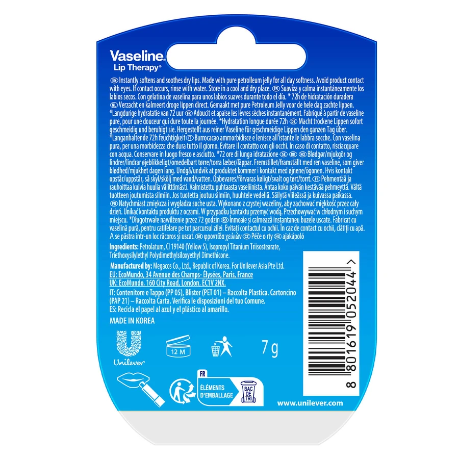 Vaseline Lip Therapy Original, Lippenbalsam, 7 g
