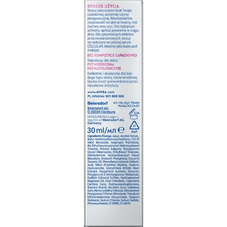 Nivea Cellular Expert Filler Daily UV Serum Fluid, ser pentru corectarea semnelor de îmbătrânire a pielii, SPF 50+, 30 ml