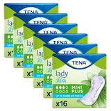 Tena Lady Slim set, specialty sanitary napkins, Mini Plus, 6 x 16 pieces