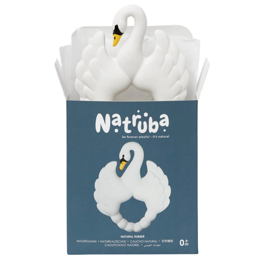 Natruba, bijtring van natuurrubber, zwaan, vanaf de geboorte, 1 stuk