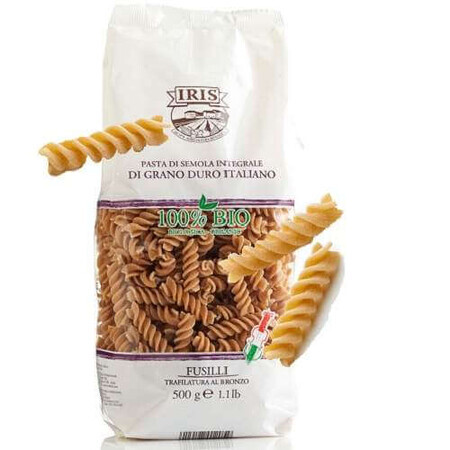 Bio-Fusilli-Nudeln aus Hartweizenvollkorn, 500 g, Iris Bio