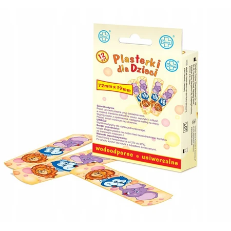 Testeo, waterbestendige pleisters met verband voor kinderen, 19 mm x 72 mm, 12 stuks